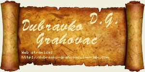 Dubravko Grahovac vizit kartica